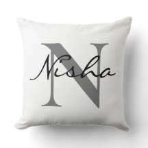 ブラック グレー パーソナライズ ファミリー ネーム モノグラム