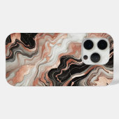 ブラック グレー ピンク ローズゴールド 大理石 アート パターン Case-Mate iPhoneケース (裏面 (横))
