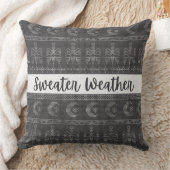 ブラック、グレー、ホワイトのセーター天気装飾用クッション クッション (ブランケット)