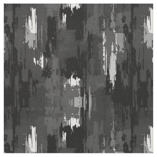 ブラック/グレー/ホワイトの抽象画 ファブリック (クローズアップ)
