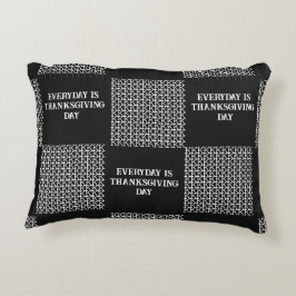ブラック・グレー・ホワイト毎日は感謝祭の日 アクセントクッション