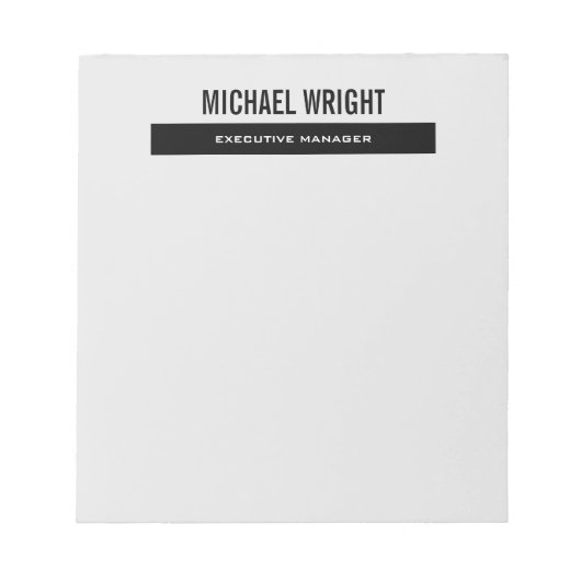 ブラック グレー モダン プレーン シンプル ミニマリスト ノートパッド (正面)