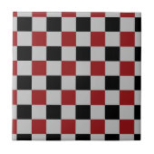 ブラック、グレー、レッドのチェック付き – スポーツ –  タイル (正面)