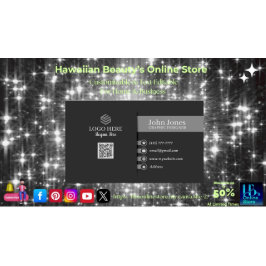 ブラック&グレーQRコード名刺25パック100 名刺