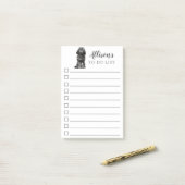 ブラック・コックパーソナライズされたプー・ドッグ・トゥ・ド・リスト ポストイット (デスク上)