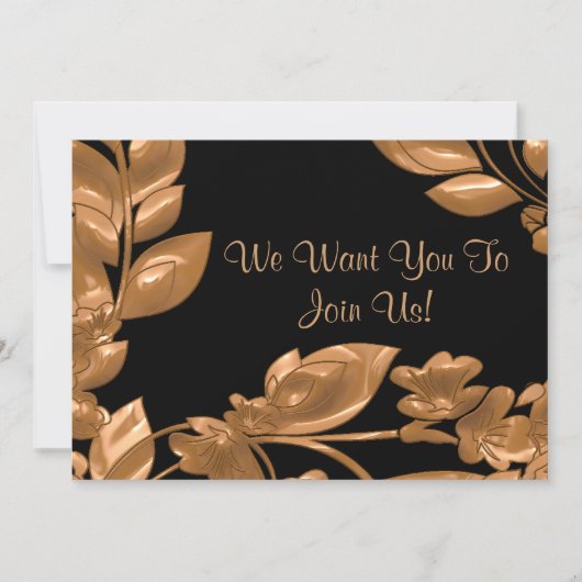 ブラック＆コッパー ガーデン インビテ 招待状 (正面)