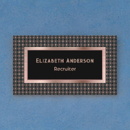 ブラック&コパリフェイクバラ金ゴールド採用担当エレガント 名刺