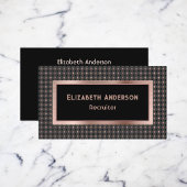 ブラック&コパリフェイクバラ金ゴールド採用担当エレガント 名刺