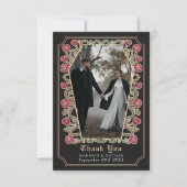 ブラック・ゴシックバラ結婚ズサンキューカード サンキューカード (正面)