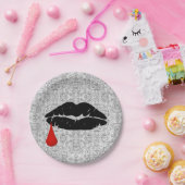 ブラック・ゴシック・バンパイアキスヴァンプ7" ペーパープレート (パーティー)