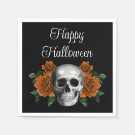 ブラック ゴシック フラワー スカル ハロウィン スタンダードカクテルナプキン