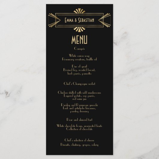 ブラック&ゴールダーツデコファムパタ結婚ーン メニュー (正面)