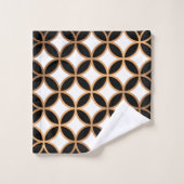 ブラック&ゴールデンジオメトリック バスタオルセット (ウォッシュタオル)