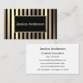 ブラック&ゴールデンストライプズの名刺 名刺 (正面/裏面)