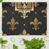 ブラック&ゴールデンフルーアデリス キッチンタオル (折り畳み)