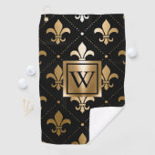 ブラック&ゴールデンフルーアデリス ゴルフタオル (インサイチュ)