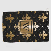 ブラック&ゴールデンフルーアデリス ゴルフタオル (横)