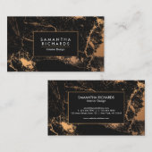 ブラック&ゴールデンマーブル 名刺 (正面/裏面)