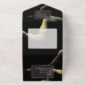 ブラック&ゴールデン💍モダン抽象芸術インキー油 オールインワン招待状 (外側)