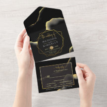 ブラック&ゴールデン💍モダン抽象芸術インキー油