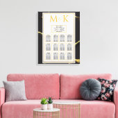 ブラック&ゴールデン💡モダン抽象芸術インキー油 キャンバスプリント (インサイチュ (リビング))