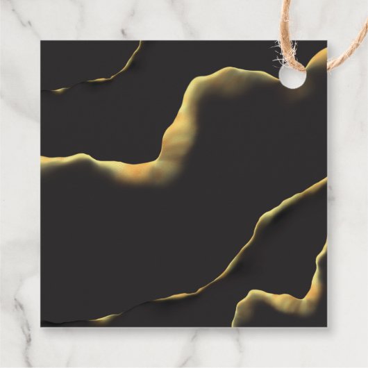 ブラック&ゴールデン💡モダン抽象芸術インキー油 フェイバータグ (裏面)