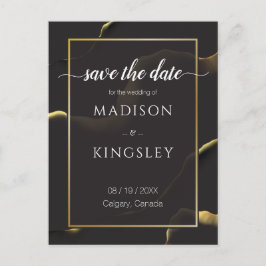 ブラック&ゴールデン💡モダン抽象芸術インキー油 ポストカード