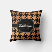 ブラック&ゴールデン千鳥格子の クッション (裏面)