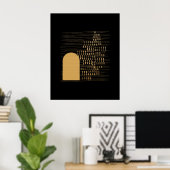 ブラック&ゴールデン抽象芸術 ポスター (ホームオフィス)