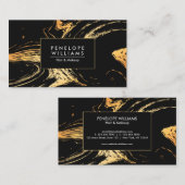 ブラック&ゴールデン抽象芸術 名刺 (正面/裏面)
