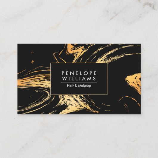 ブラック&ゴールデン抽象芸術 名刺 (正面)