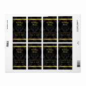 ブラック&ゴールデン結婚ワインラベル ラベル (フルシート)