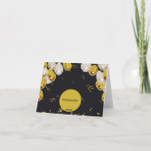 ブラック&ゴールデン誕生日グリーティングカード カード (裏面)