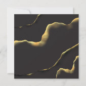 ブラック & ゴールデン 💡 モダン アブストラクト インキー オイル 招待状 (裏面)