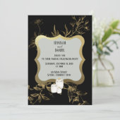 ブラック＆ゴールドのキャンドル ハロウィンパーティー 招待状 (スタンド正面)