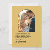 ブラック&ゴールドのギャツビースタイル アールデコ調の結婚式 サンキューカード (裏面)