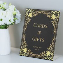 ブラック×ゴールドのクラシカルな結婚式のカード&ギフト