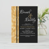 ブラック＆ゴールドのシャンパンバブル ブランシュ＆バブル 招待状 (スタンド正面)