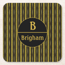 ブラック＆ゴールドのストライプが入ったモノグラム