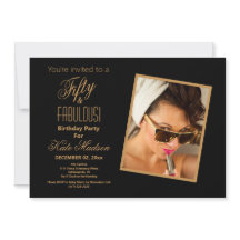 ブラック & ゴールドのストライプの50歳 &  FABULOUS！パーティ