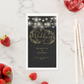 ブラック＆ゴールドのストリングライト フラワーの結婚式 (インサイチュ)