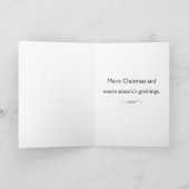 ブラック&ゴールドのトナカイ クリスマスカード カード (内部)