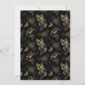 ブラック＆ゴールドのバラの棺 大人ハロウィンパーティー 招待状 (裏面)