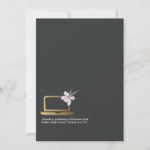 ブラック＆ゴールドのバーチャル卒業パーティー証明書 招待状 (裏面)