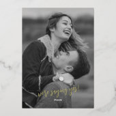 ブラック & ゴールドのホイル 結婚式 / 婚約 招待状 (裏面)