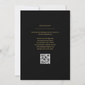 ブラック×ゴールドのモダンな結婚式QRコード 招待状 (裏面)