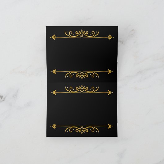 ブラック＆ゴールドの感謝と歓迎のカード サンキューカード (内部)