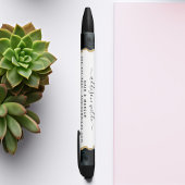 ブラック＆ゴールドの水彩ビジネス 黒ボールペン