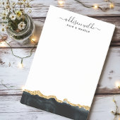 ブラック & ゴールドの水彩画パーソナライズ ポストイット