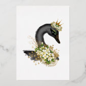 ブラック&ゴールドの白鳥のQuinceañeraホイル招待状 箔招待状 (裏面)